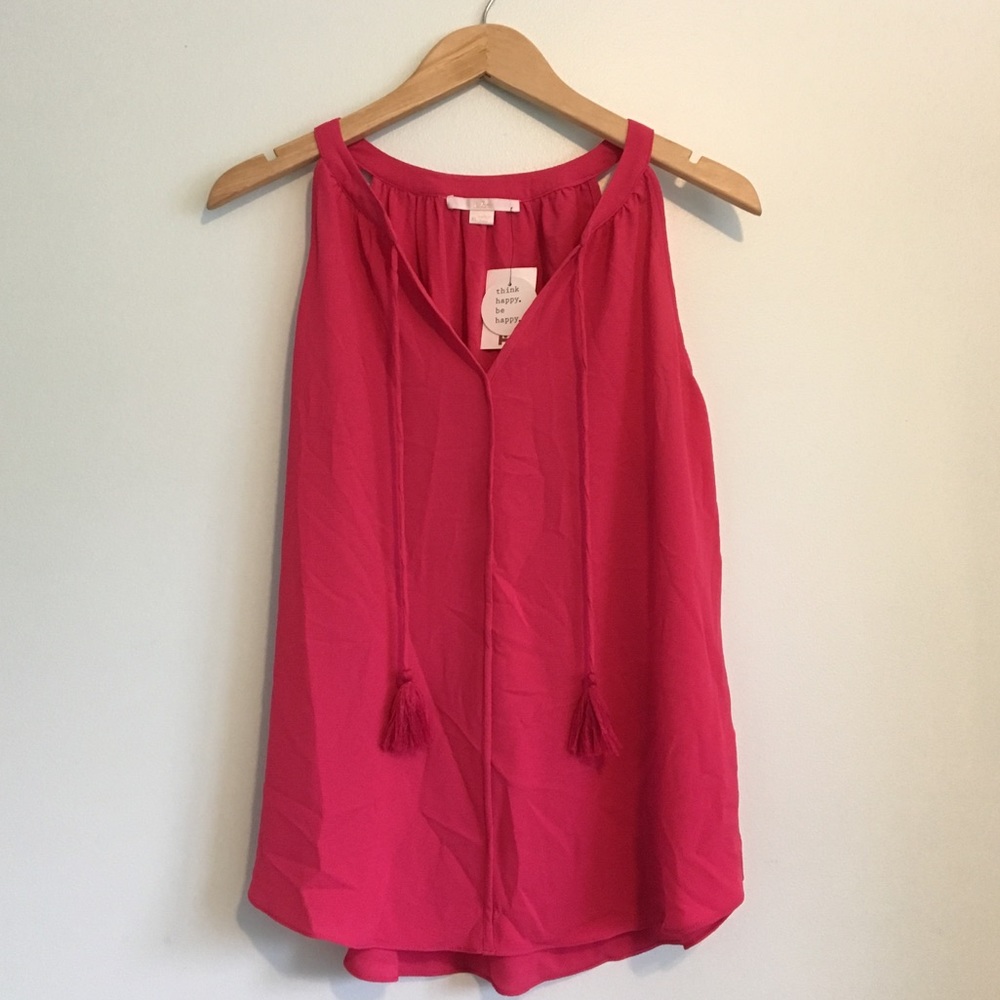NWT Hot Pink Tank Top with Tassels XL